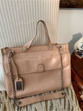 Badgley Mischa Italian Leather Tote Handbag in Blush color/ rare